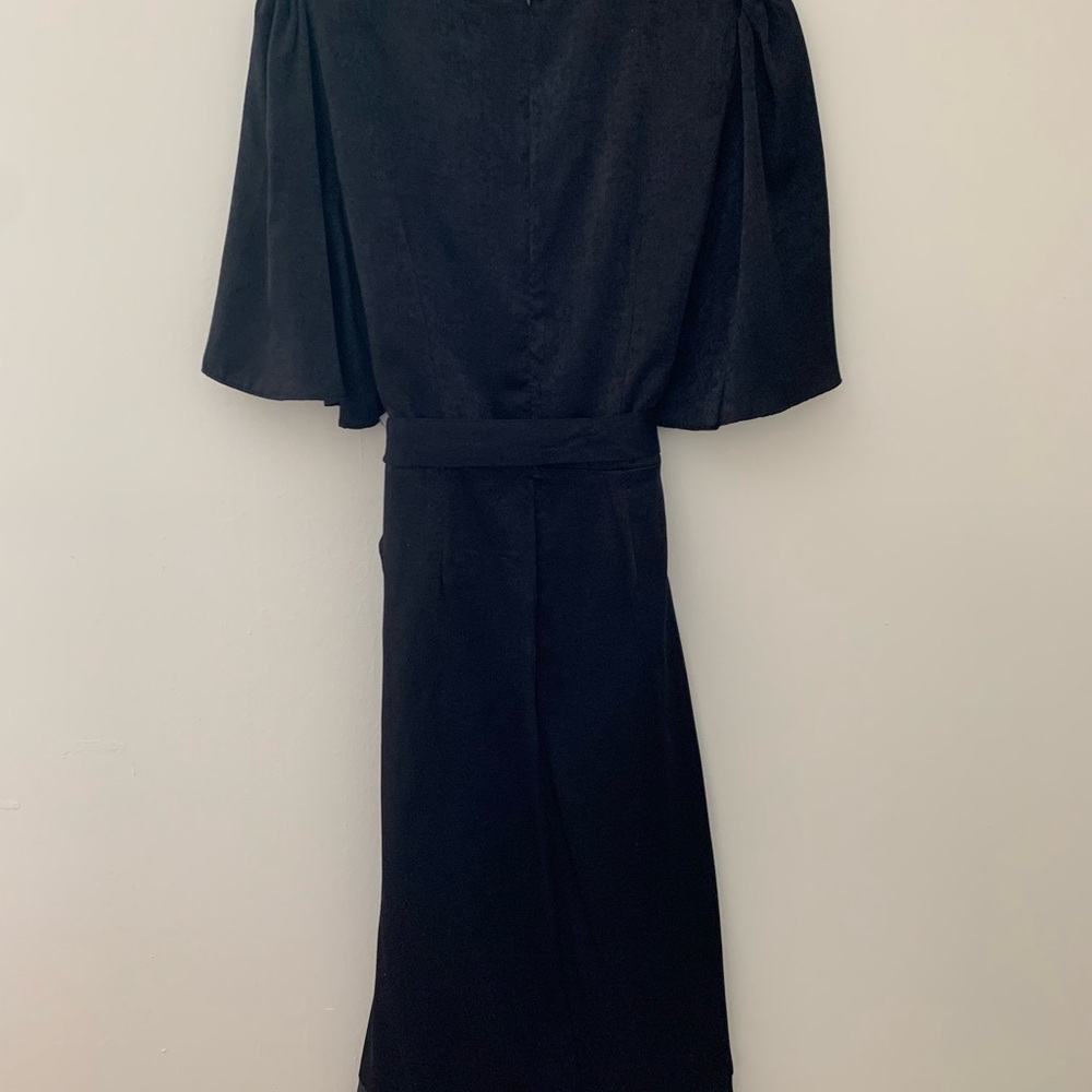 Lulu's Black Midi Wrap Dress - Picture 3 of 3